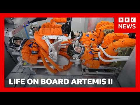 Artemis II astronauts orbiting the Earth after historic Moon mission launch | BBC News