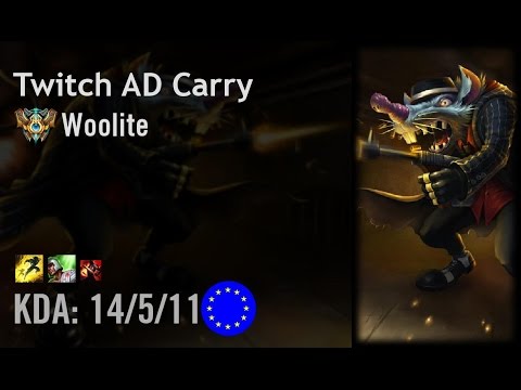 Twitch AD Carry vs Lucian - Woolite - EUW Challenger Patch 6.9