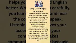 Why Listening Is Important || Graded Reader || Learn English || Improve Your English Skills