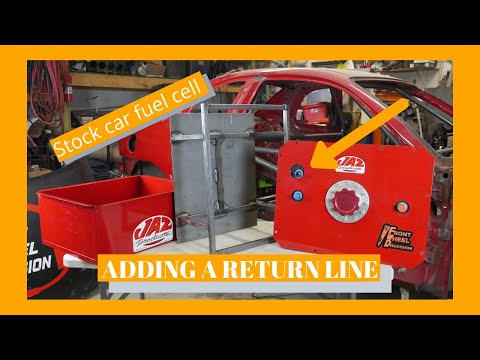 How to install a return line fitting in a fuel cell for your Front Wheel Drive stockcar.