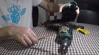 How to repair a sparkling Bosch PSB 570 RE changing the carbon brushes.