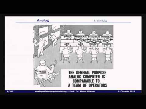 Prof. Dr. Bernd Ulmann: Analogrechnerprogrammierung