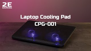 2E GAMING Laptop stand CPG-001, up to 14", 1xUSB-A, Blue LED, black