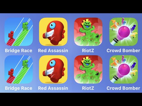 Bridge Race, Red Assassin, RiotZ, Crowd Bomber and More Mobile Color Games iPad Gameplay