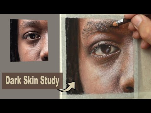 Pastel Pencil Tutorial ~ How to draw Realistic DARK SKIN and EYE the easy way.