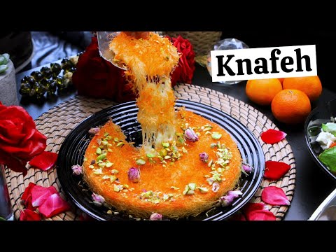 KNAFEH, Kunafa or Kunefe - in 5 EASY STEPS! Knafeh - Famous Middle Eastern Dessert with Cheese 🤤
