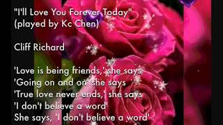 Love you forever today.   Cliff Richard.  20 November 2018 6:32:18 PM