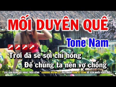 Karaoke Mối Duyên Quê - Tone Nam Dm | Nhạc Sống Huỳnh Lê