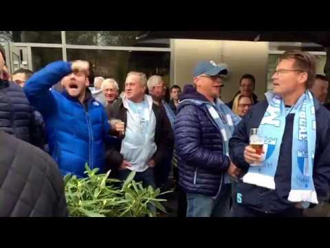MFF-supportrar laddar i Norrköping.