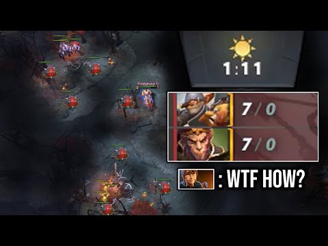 How could you get 7 Last hits in minute 1? Techies Pos5 Gold Trick!