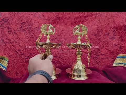 Hanging Peacock Design Samail Oil Lamp Deepam for Religious Gathering video