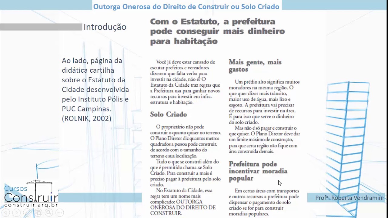 REVIT Viabilidade Aula 9.2: Outorga Onerosa do Direito de Construir (Solo Criado)