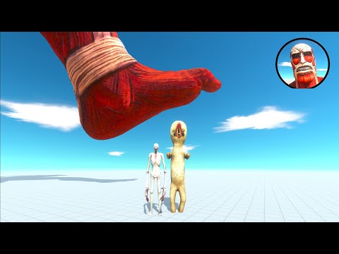 Colossal titan 1 vs 2 monsters Animal Revolt Battle Simulator