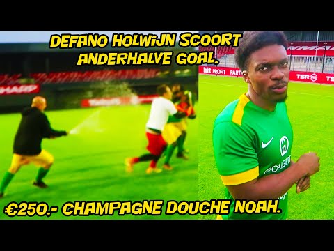 Defano Holwijn Scoort anderhalve goal, 250 euro champagnedouche voor Noah!