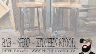 Reclaimed Wood + Steel Bar | Shop | Kitchen Stool Build