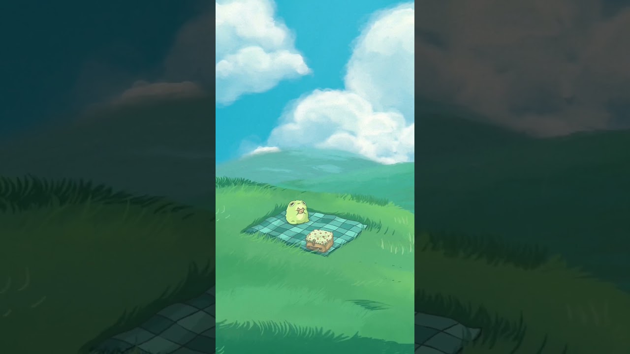 Frog on picnic...#mobile  #livewallpaper #animation