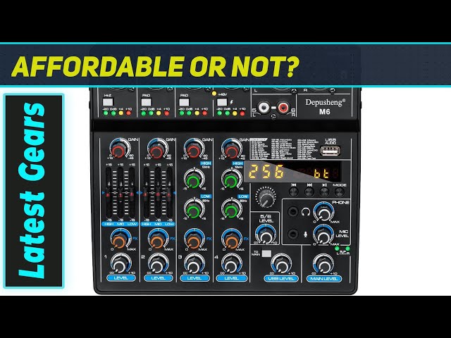 Vídeo relacionado con Depusheng M6 DJ Mixer 6 Canal Portátil Bluetooth MP3 Audio Mezclador Integrado 256 Efectos Digitales Interfaz USB para Grabación de Computadoras Live Streaming Podcasting Karaoke