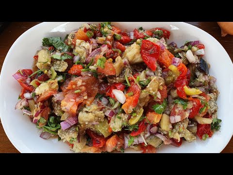 🌸TRADITIONAL GRILLED BBQ VEGETABLE SALAD | MANQAL SALATININ HAZIRLANMASI | Vegan salad recipe