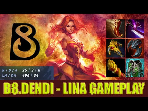 LINA - DOTA 2 7.30E - B8.Dendi Gameplay