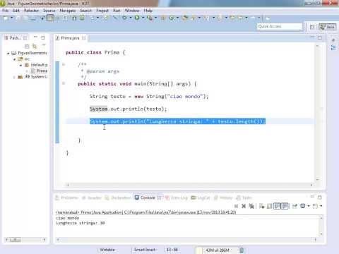 Java 3 - Classi: utilizzo base della classe String e creazione della classe Quadrato