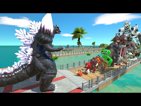 Space Godzilla vs Mechagodzilla OASIS DEATH RUN - Animal Revolt Battle Simulator