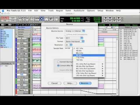 Lesson 7: Bounce To Disk Pro Tools 7 LE Tutorial