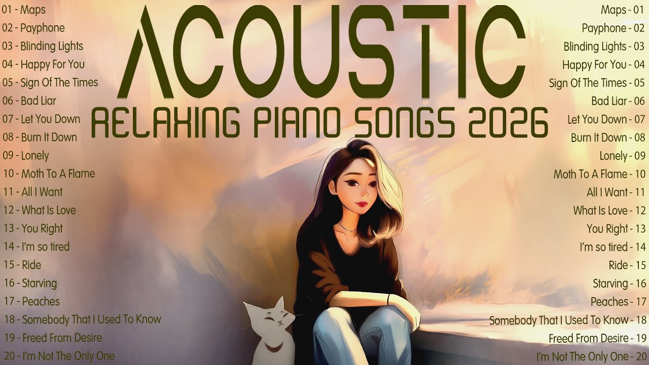 Relaxing Piano Acoustic Songs 🌿 Best of Music 2026 New Songs with Lyrics
