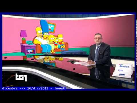 (17 DICembre) compleanno dei SIMPSON: 30 anni // TG1-giorno 16/12/2019 + televideo 17/12/2019