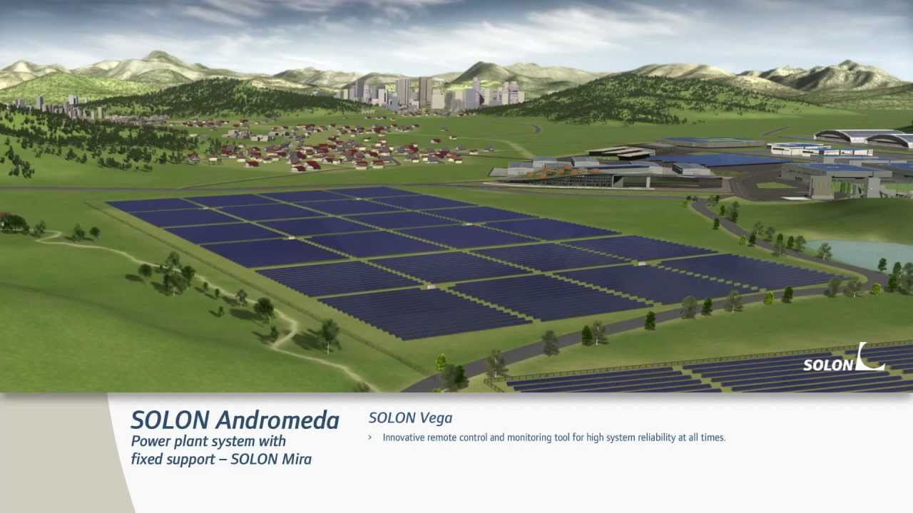 SOLON Andromeda - Mira for Greenfield Power Plants. Power plant system with fixed support.