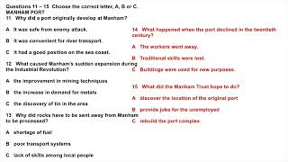 Manham Port | IELTS LISTENING TEST | SECTION-2