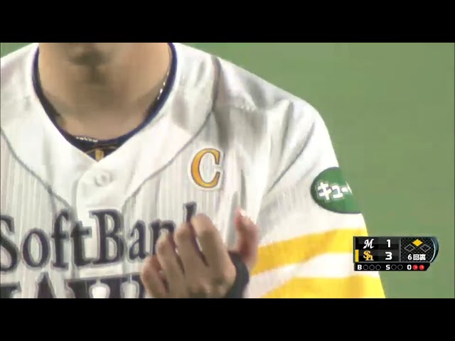 【6回裏】王者の「キャプテンマーク」は、やはりこの男によく似合う!! 2015/10/15 CS Final H-M