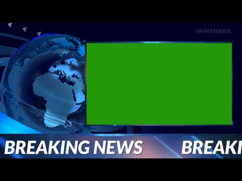 News Background Video Breaking News Green Screen - With Earth Rotation