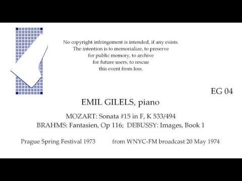 EMIL GILELS Live Recital 1973  MOZART BRAHMS DEBUSSY  Spring Festival  PRAGUE
