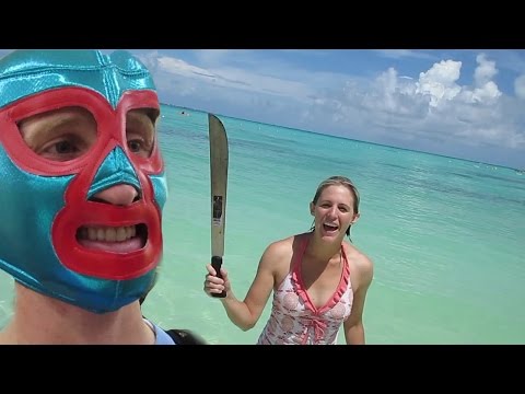 NACHO LIBRE STALKS MY WIFE (Cancun Mexico Vacation) Video