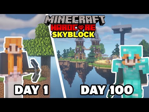 I Tried To Survive For 100 Days Of HARDCORE Minecraft On SKYBLOCK... Here's What Happened