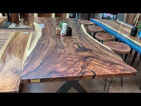 Live edge wood dining table NTS000743