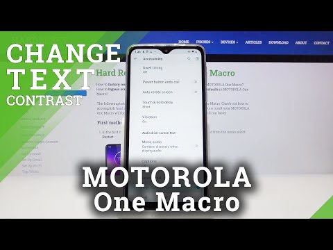 How to Activate High Contrast Text in MOTOROLA One Macro – Change Contrast Text