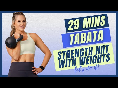 08: Tabata Strength & HIIT with Weights | 29 Mins Dumbbell & Optional Kettlebells Workout