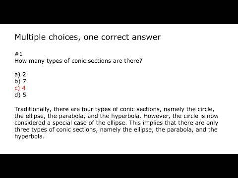 Quiz on conic sections (I) | Circle, ellipse, parabola, hyperbola | Double cone | Python Turtle