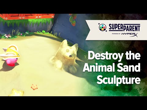 Kirby and the Forgotten Land Abandoned Beach - How to Destroy the Animal Sand Sculpture
