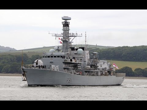 HMS SUTHERLAND F81 LEAVES DEVONPORT NAVAL BASE AT MUTTON COVE - 17th June 2019
