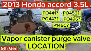 2013-2017(9th generation) Honda accord 3.5L Vapor canister purge valve LOCATION