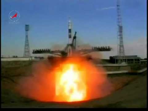 Пуск РКН Союз-ФГ с ТПК Союз ТМА-05М (видео)