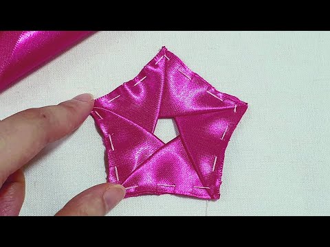 Super Easy Ribbon Flower Making Tutorial - Hand Embroidery - Amazing Sewing Tricks - Sewing Hack