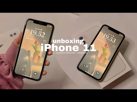 iPhone 11 unboxing 2023(white)🎧🤍 unboxing aesthetic + set up, camera test *ੈ✩‧₊˚