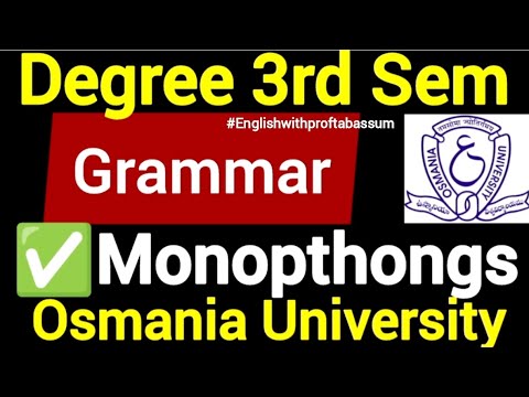 ✅MONOPTHONGS DEGREE 3RD SEM ENGLISH GRAMMAR #3rdsem #3rdsemexam #3rdsemester #3rdsemsyllabus