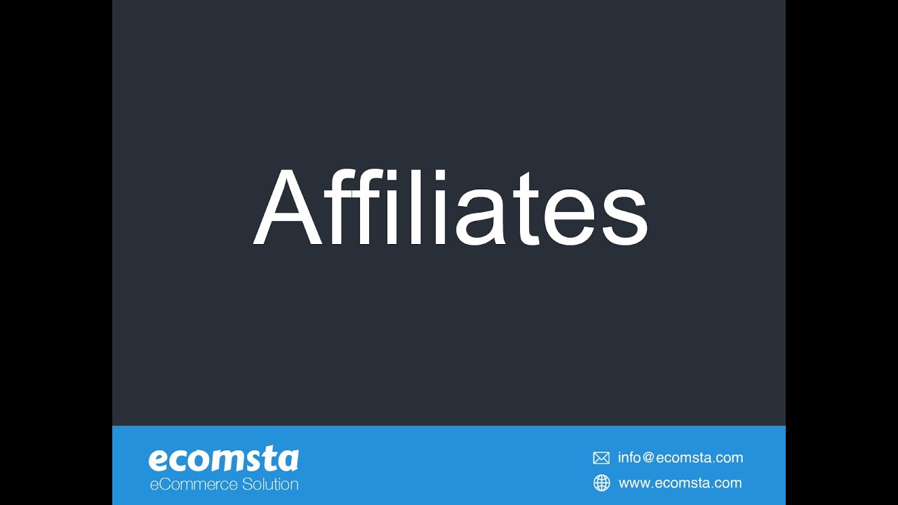 How to manage affiliates in eComsta?
