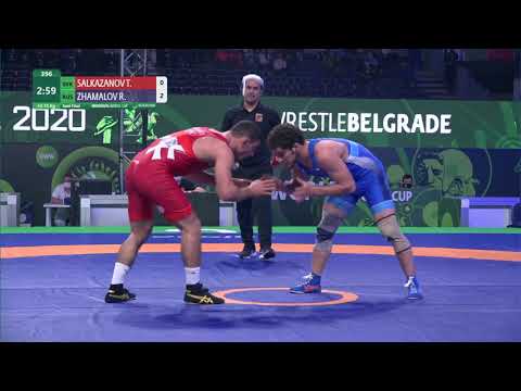 1/2 FS - 74 kg: T. SALKAZANOV (SVK) v. R. ZHAMALOV (RUS)