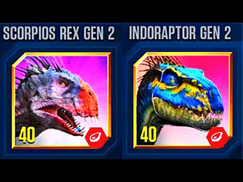 SCORPIOS REX GEN 2 VS INDORAPTOR GEN 2 | JURASSIC WORLD THE GAME