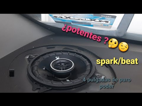 bocinas 4 pulgadas marca kicker 120 W review, prueba de audio, instalacion en spark beat